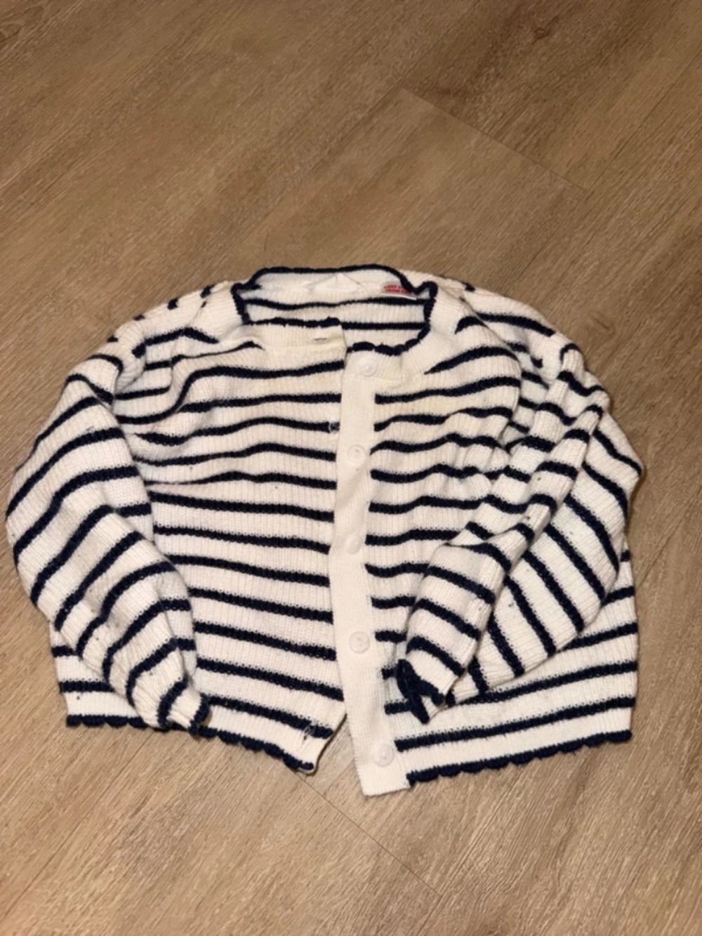 Mango Baby Black & White Striped Cardigan – 12-18M